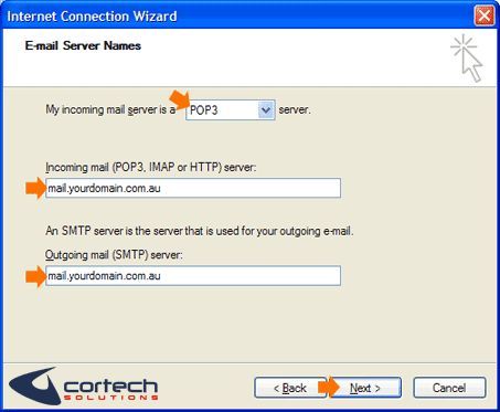 Server Name - Outlook Express